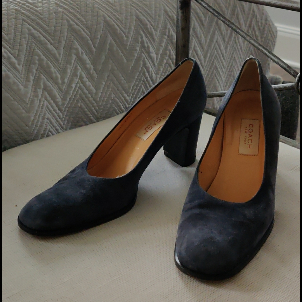 Coach Gray Suede Heels 7.5